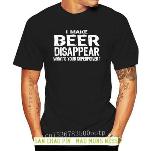 Fun Beer Disappear Superpower T-shirt Tshirt O-neck Summer Personality Fashion Men T-shirts