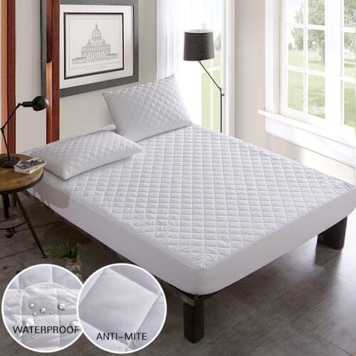 Bed Cover Brushed Fabric Quilted Mattress Protector Waterproof Mattress Topper for Bed Anti-mite Mattress Cover copri reteo45
