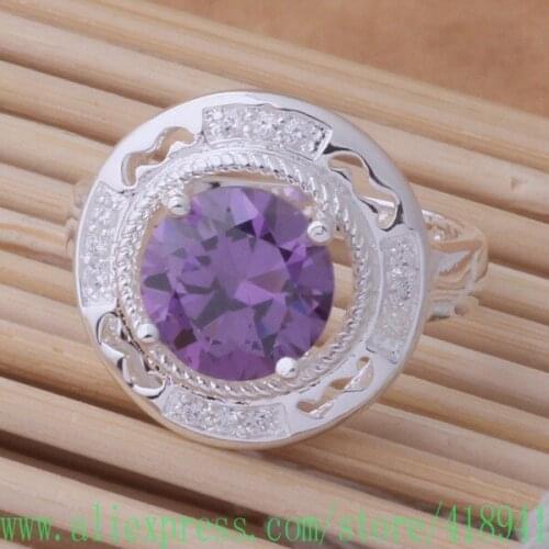 Silver Plated ring, Silver Plated fashion jewelry, nobby/purple stone /emwaneda bnyakffa AR437