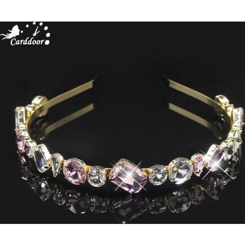 Carddoor Irregular Full Crystal Headband Hair Accessories Rhinestone Girl Jewelry Bridal Party Baroque Hair Accessories