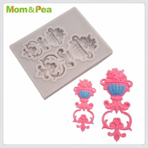 Mom&Pea MPA2023 Floral Deco Shaped Silicone Mold Cake Decoration Fondant Cake 3D Mold Food Grade