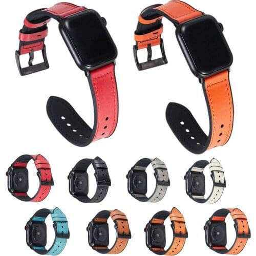 Silicone Leather Strap For Apple Watch Band 40mm iWatch Band 38mm 42mm 44mm Watchband Bracelet for Apple Watch Series 5 4 3 2 1