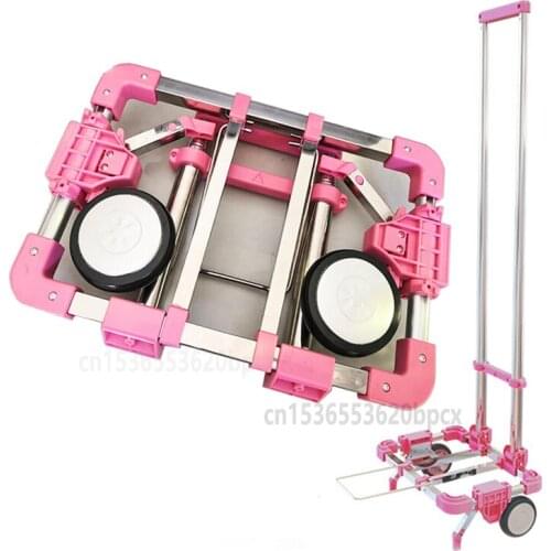 Foldable Trolley Grocery Cart Mini Hand Truck for Women Travel Trip Vacations Camping Beach Play Picnic Laundry bearing 30kg