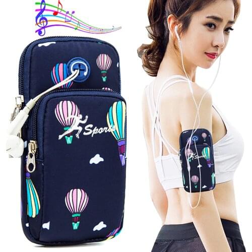 Balloon Pattern On Hand Running Bag Case Outdoor Sports Mobile Phone Pouch Wallet Arm Band Bag GMY Fitness Belt Zipper Pocket