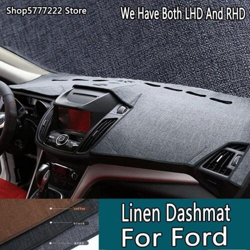 Car styling carpet Linen noslip dashmat dashboard cover for Ford Fiesta Figo Fusion Mondeo Focus GT Ka Mustang Ranger Edge S-MAX