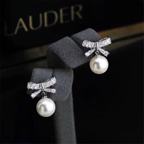 Oysters Pearl Earring Accessories Copper Silver Plating Earring Clasps Hooks Findings With Loop Clasp Base For Diy YYED-118