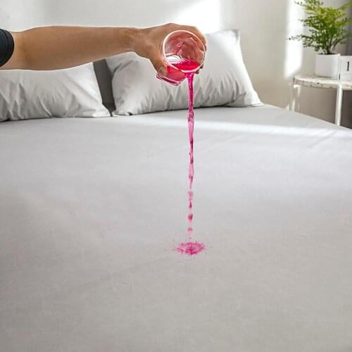 Waterproof elastic Fitted Sheet Polyester bed sheets solid color bed Cover bed linen bedding set mattress protector bedspread