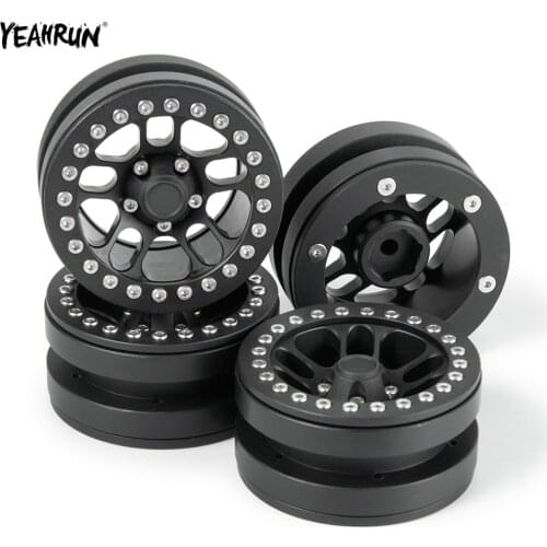 YEAHRUN 1/2/4 Pcs Metal Alloy 1.9inch Beadlock Wheel Rim Hub For 1/10 Axial SCX10 90046 D90 F350 RC4WD RC Crawler Car