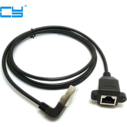 0.3 M-1.5 M Para Baixo Em Angulo de 90 Graus 8P8C FTP STP UTP Cat 5e Lan RJ45 Masculino para Feminino Cabo de Extensao de Rede E