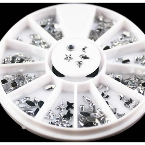 1 Box Colorful Glitter Rhinestones Crystal Ab Non Fix Flatback Strass Sewing Fabric Garment Rhinestone Nail Art Stone