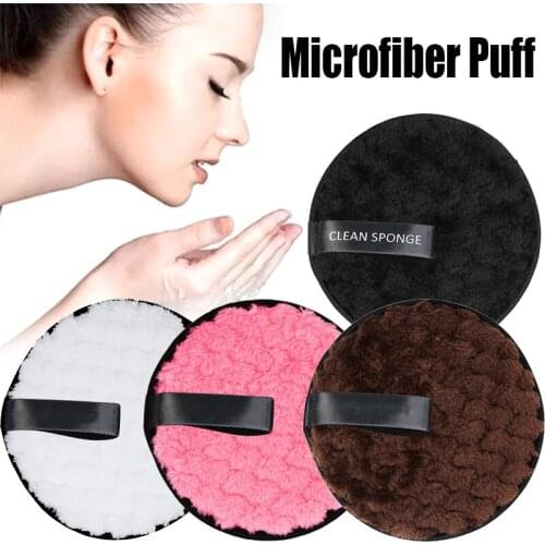 1PC Microfiber Face Makeup Remover Puff Washable Cosmetic Cleansing Cotton Wipes Reusable Soft Double Layer Pads Beauty Tools