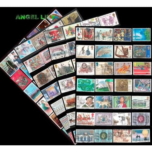 180 PCS All Different Used Postage Stamps With Post Mark Off Paper From United Kingdom