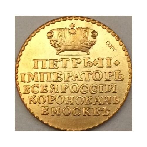 24 - K gold plated Russian COINS 1728 copy