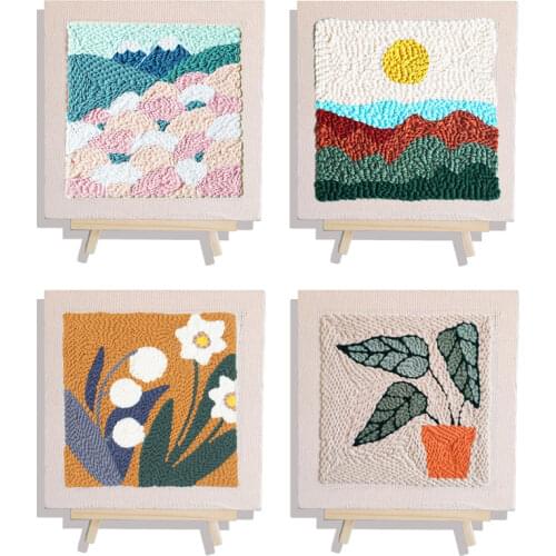 26*26cm Punch Needle Embroidery Kits for Beginner Embroidery DIY Craft Kits for Adults Kids Embroidery Punch Needle Kit