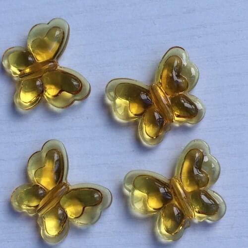 30pcs/lot Beautiful 32*25mm Crystal gold Butterfly Shape Glass Beads Curtain Accessories For Home Decoration