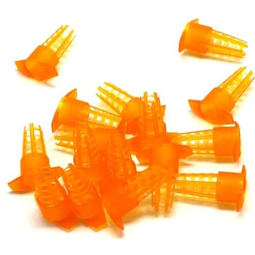 300PCS beekeeper cell protection cages open guard anti-bite protective cover beekeeping tools yellow plastic bee king queen cage