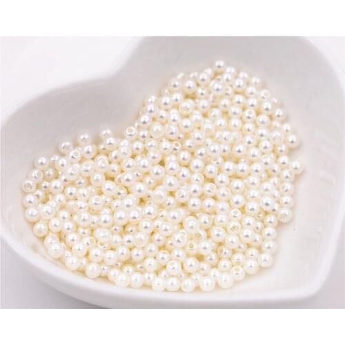 3/5/6/8mm White Colors Acrylic Beads Loose Round Beads For Bracelet Necklace DIY Jewelry Accessories