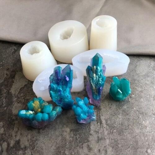 5 Shapes Natural Crystal Quartz Rock Cluster Geode Druzy Stone Epoxy Resin Mold Pendant Mold Resin Jewelry Making Tools Crystal