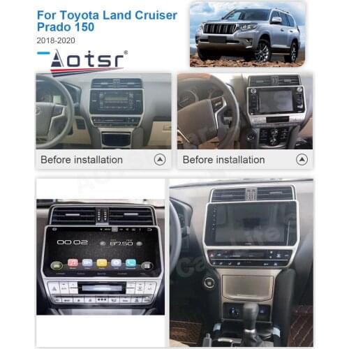 6+128G Carplay Stereo Android 10 For Toyota Land Cruiser Prado 150 2018 2019 2020 GPS Navigation IPS Auto Radio Player Head Unit