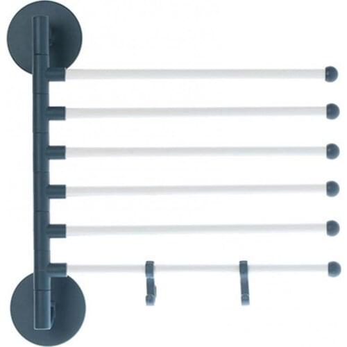 80% Hot Sale Bathroom Wall-Mounted Non-Perforated Rotating Multi-Towel Bar Towel Rack Hanger Rack