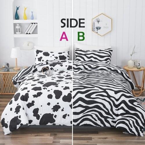 A/B Side Bedding Set For Home Duvet Cover Cows Zebras Double Nordic Bed 150 Queen King Size Pillowcase Bedspread Single Textiles