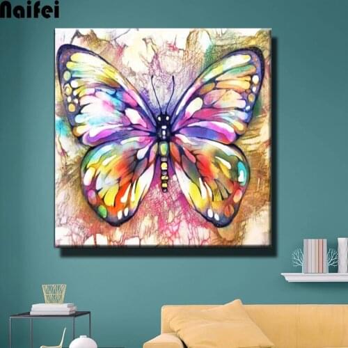 DIY 5D Diamond Painting Cross Stitch Colorful Butterfly Diamond Embroidery Animal Rhinestone Mosaic Handmade Kits Wall Art Decor