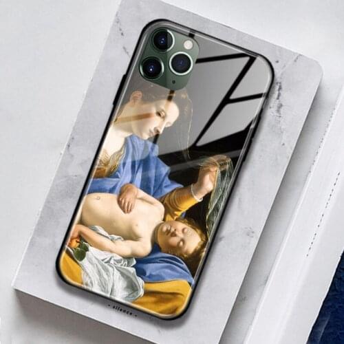 The Virgin with the Sleeping Christ Tempered Glass Silicone Phone Case For iPhone SE 6s 7 8 Plus X XR XS 11 Pro Max Cover Shell