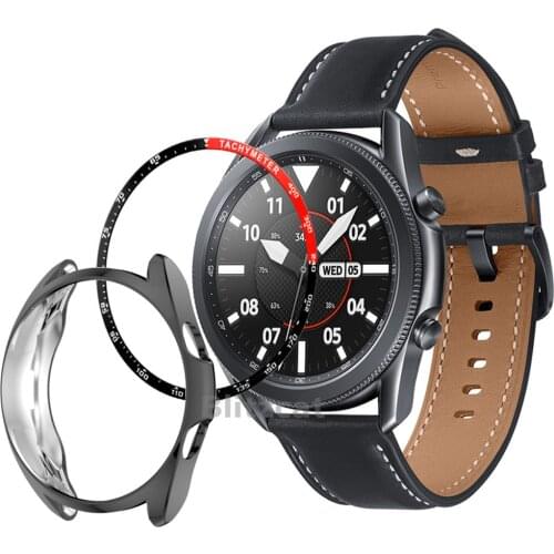 NE3 pack case for samsung galaxy watch 3 45mm 41mm case + Bezel Ring loop + Tempered Glass Screen Protector galaxy watch 3 film