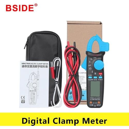True RMS Mini Digital Clamp Meter BSIDE ACM91 DC AC Current 100A 1mA Accuracy Car Repair Ammeter Voltmeter NCV Tester Multimeter