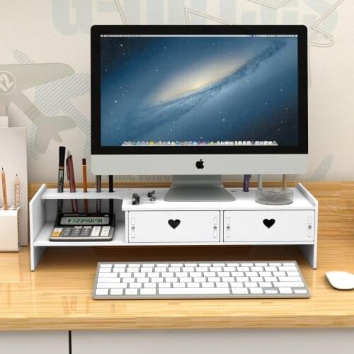 Monitor Holder Bracket Computer Stand Shelf Desktop Laptop Tablet Screen Rack Desk PC Riser Stationery Organizer
