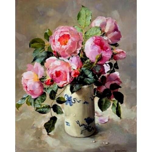 Painting By Numbers Flowers Vase Canvas Pictures Oil Painting For Living Room Modern DIY Wall Art Home Design Decoration Gift