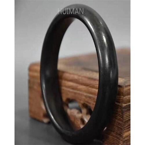China Hongshan Culture Archaize Black Iron Meteorite Bracelet Statue Handicraft Home Decoration