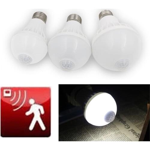 PIR Motion Sensor Lamp 5w Led Bulb 7w 9w Auto Smart Led PIR Infrared Body Sound + Light E27 Motion Sensor Light
