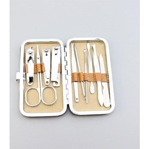 10PCS/Set Stainless Steel Home Office Manicure Set Nail Clippers Cleaner Grooming Kit Nail Care Nail Art Tool new 100sets