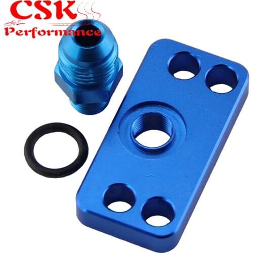 New Fuel Rail Adapter With AN6 Tail For Honda Civic DC2 D15 D16 B16A B18C Black / Blue