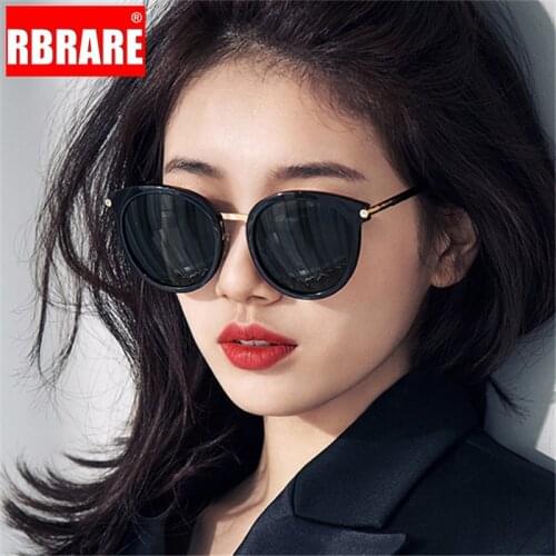 RBRARE Metal Round Sunglasses Women Luxury Vintage Black Sun Glasses For Women Mirror Lens Women Sunglasses Lunette Soleil Femme