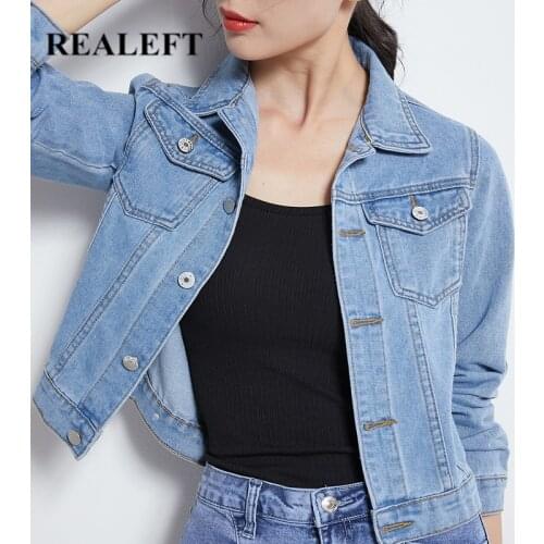 REALEFT Womens Denim Jackets