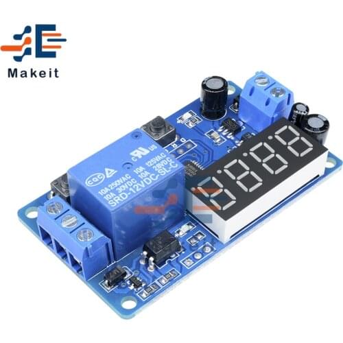 12V Delay Relay Digital Display LED Timer Control Switch Relay Module Automation 4 Bits Opto-isolated Output Timing Relay