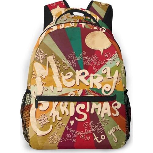 OLN Women Backpack with Multiple Using Women Backpacks Merry Christmas Female School Bag Girls Travel Bag
