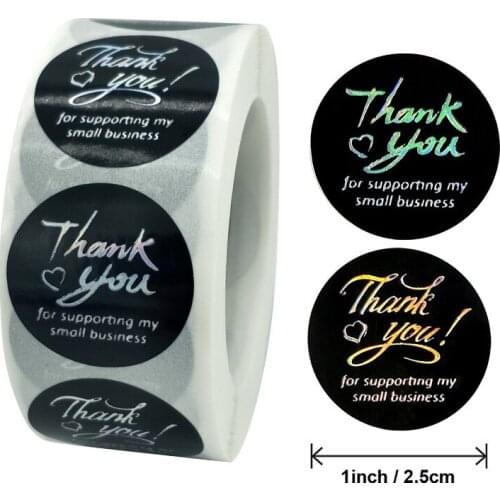 Pretty 2 Pattern/Roll Discolor Thank You for Supporting My Small Business Stickers Seal Labels 500pcs For Envelope Gift Decor
