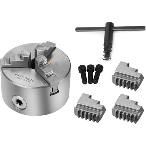 Lathe chuck CNC Metal Lathe Tool Self Centering Hardened Steel 4" Lathe Chuck 3 Jaw 100MM h