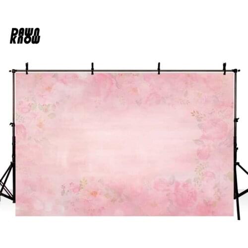 DAWNKNOW Pink Floral Texture Vinyl Photography Background For Newborn Polyester Backdrops For Wedding Day Photo Studio G178