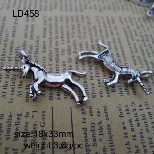 25pcs 18*33mm Tibetan Silver Unicorn Charm Pendant Findings Accessories DIY Vintage Choker Necklace