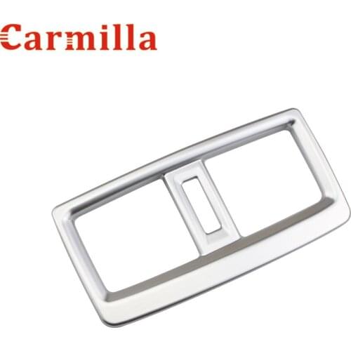 Carmilla Car Chrome Rear Air Vent Outlet Protection Trim Armrest Air Vent Sticker for Renault Koleos 2016 2017 2018 Accessories