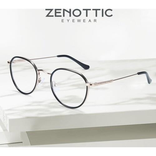 ZENOTTIC Retro Metal Windsor Round Glasses Frame Men Women Optical Myopia Lear Lens Sepectacles Prescription Eyeglasses Frames