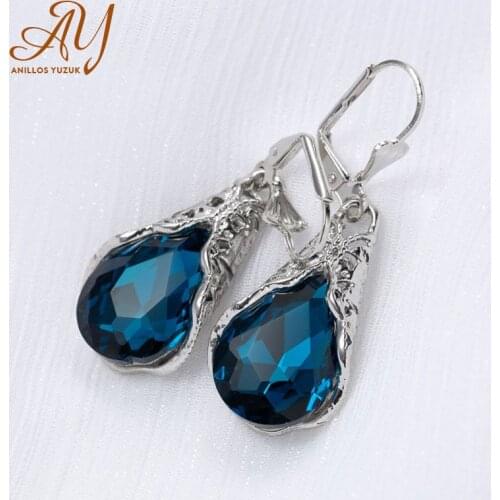 Anillos Yuzuk 925 Sterling Silver Vintage Drop Earrings Brinco For Women Wedding Engagement Jewelry Drop Shipping
