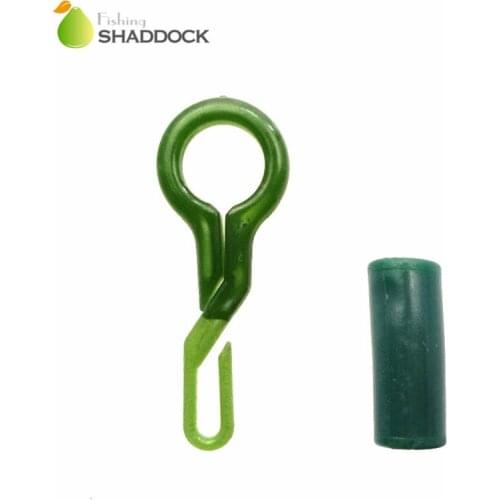 100pcs 3.7cm Back Lead Clips With Tube Green Plastic Rubber Carp Rigs Connector Carp Fishing Accessories Tackle