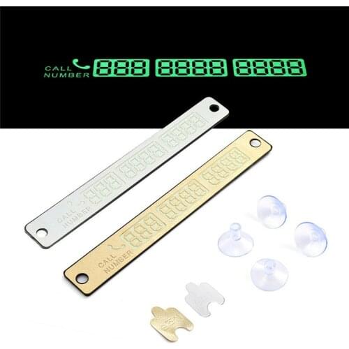 15*2cm Temporary Car Parking Card Telephone Number Card Notification Night Light Sucker Plate Car Styling Phone Number Card