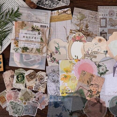 27 pcs/pack Retro Flowers Collage Material Paper Card Junk Journal Planner Scrapbooking Album Vintage Decorative DIY Craft Paper