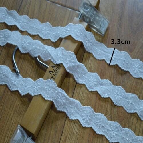 3.3cm width7yds/lot white cotton floral Venise Lace Trim with Design for Wedding Bridal and Garment Decoration 1741501
